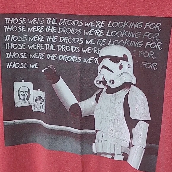 3/$30* Star Wars T-shirt Red 'Those Were The Droids Were Looking For' Size XL - Picture 2 of 6